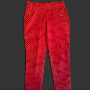 No Limits Red and Black Polka Dot Stretch Pull On Straight Skinny Leg Pant
